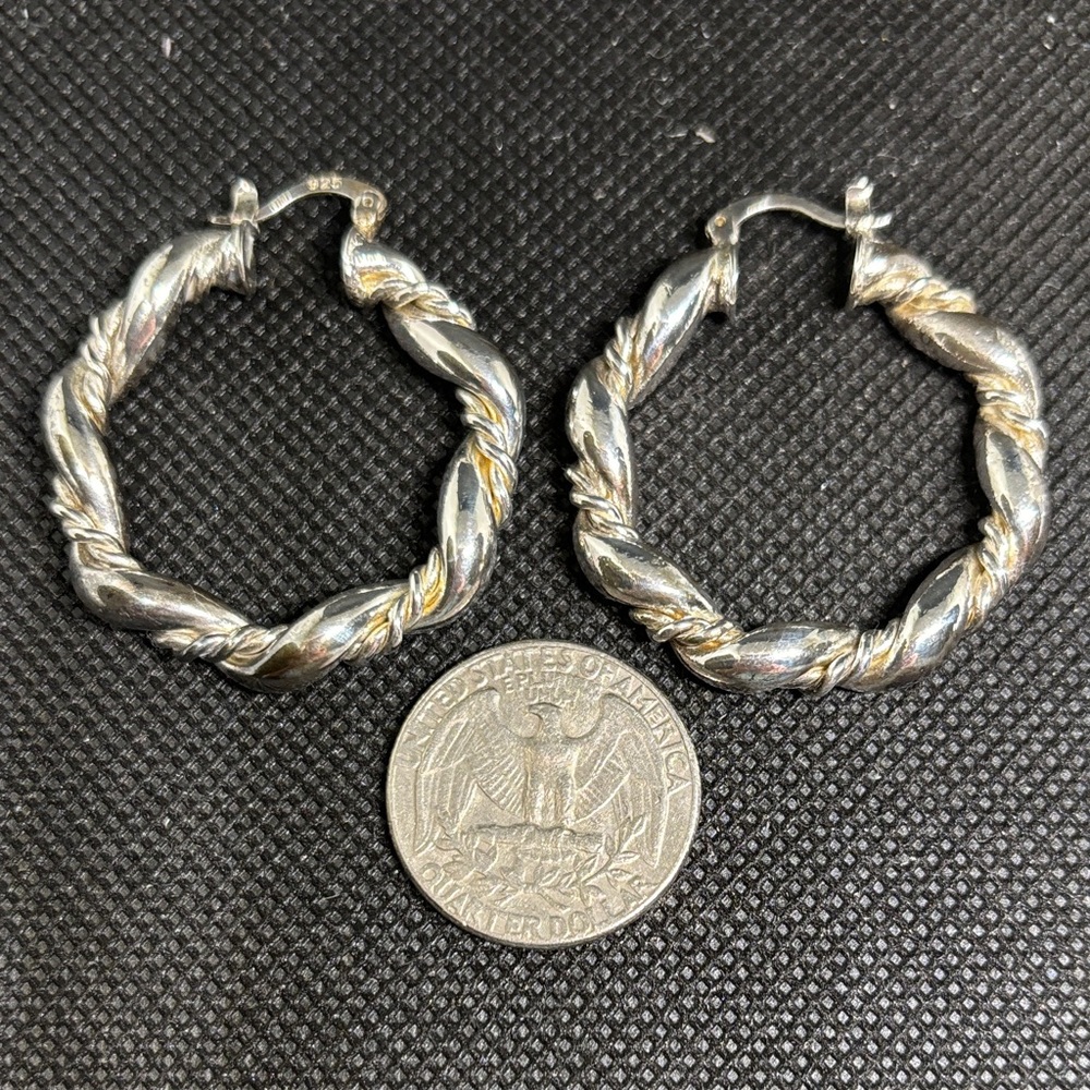Large sterling silver earrings